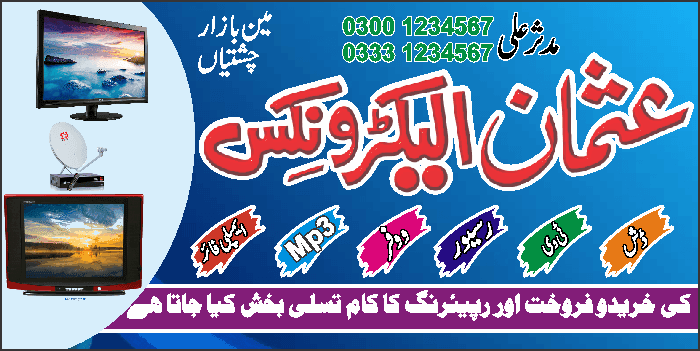 Electric Store urdu business card free Urdu vector graphic